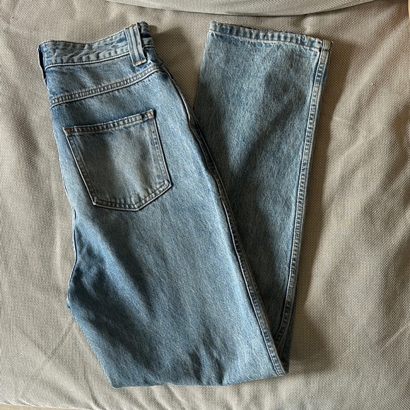 KHAITE albi Light Blue high rise Straight Jeans - Picture 1 of 9
